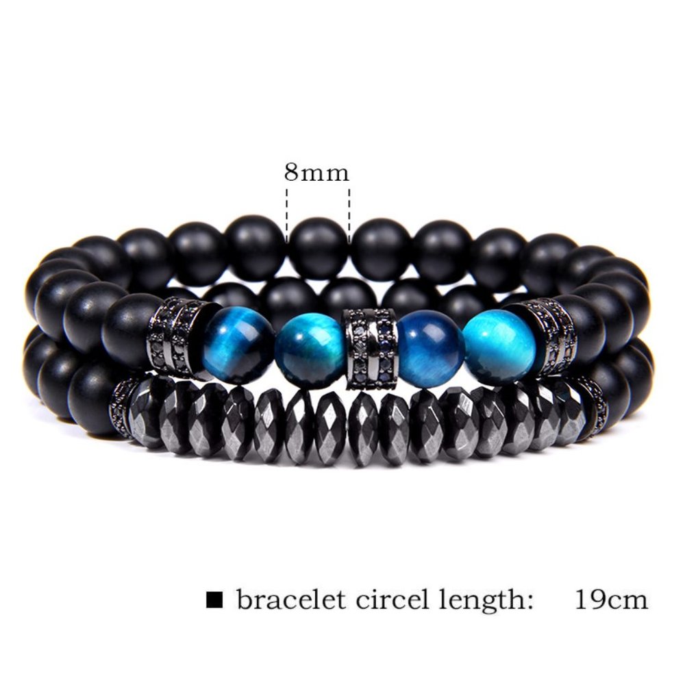 Tiger Eye  Set Charm Bracelet For Men